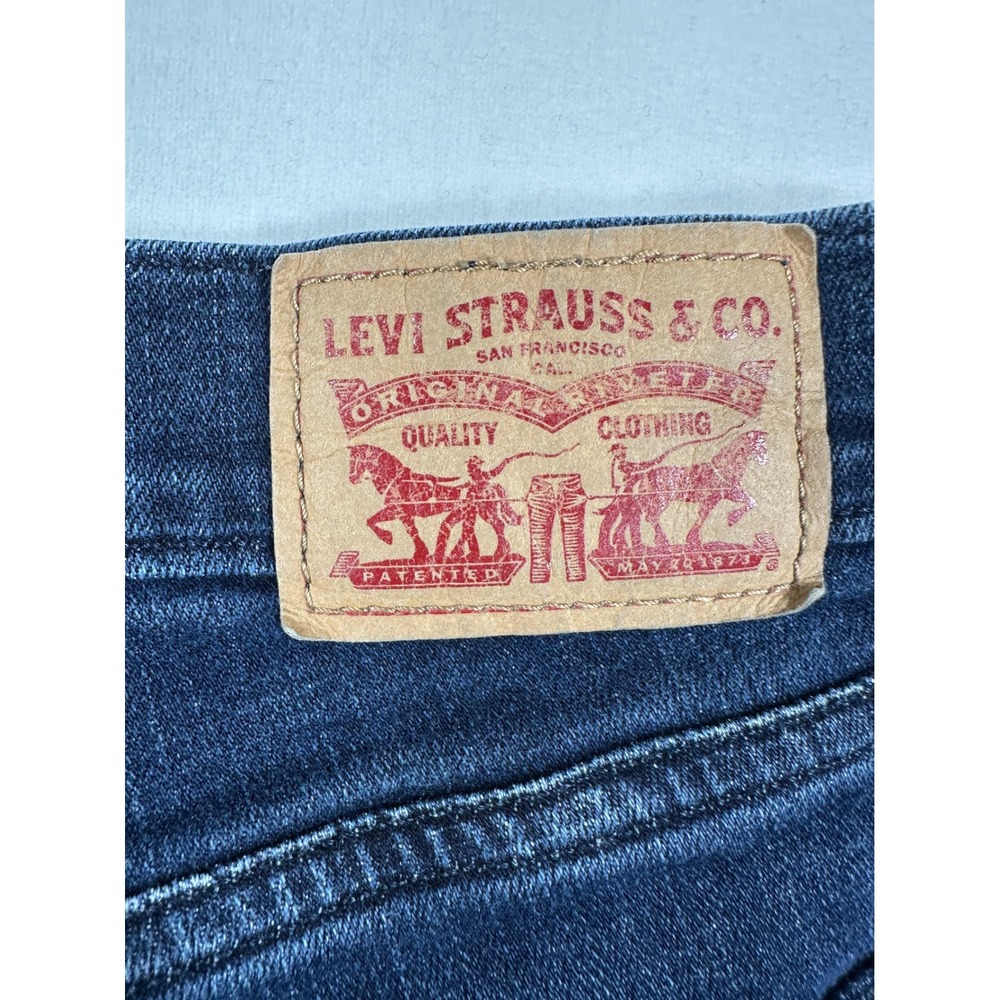 Levi's 505 Straight Leg Denim Jeans Womens Sz 27x29 Dark Wash Classic Mid Rise - Picture 8 of 10